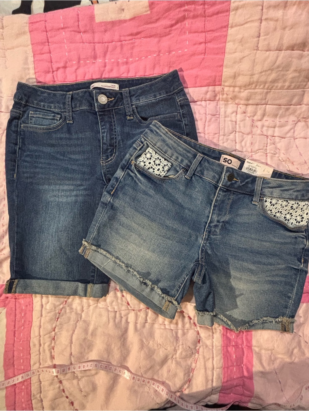 SO Women's Light and Mid Wash Denim Shorts Duo